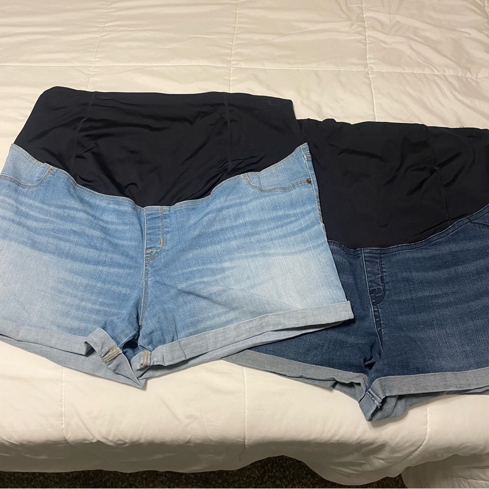 (2) Isabel Maternity Denim Shorts Size 18